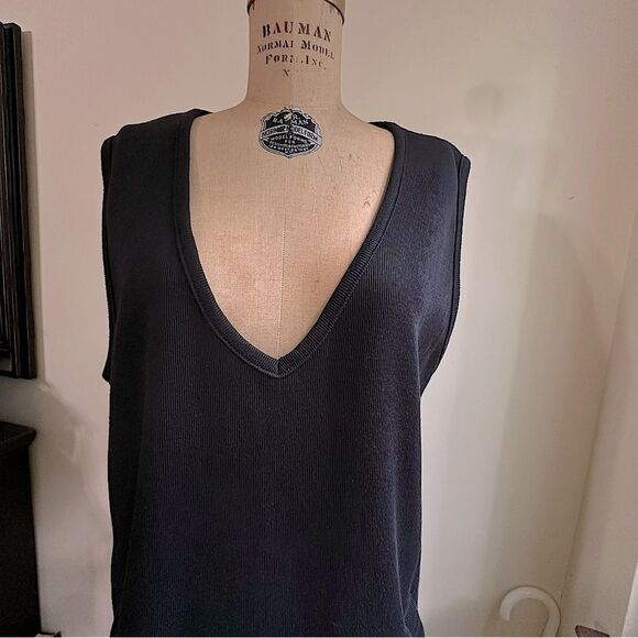 Vintage Sag Harbor Black Sleeveless Knitted V-Neck Tank Dress Size Medium - Picture 5 of 10